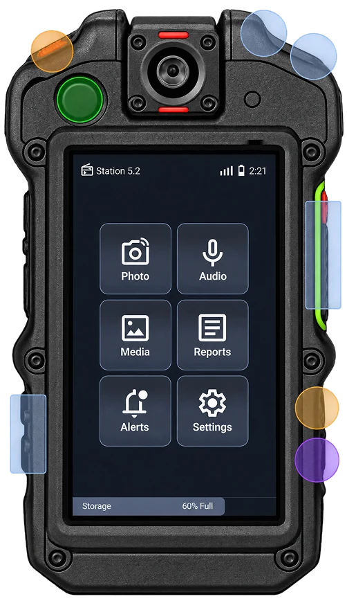 Version 2 home screen with physical controls highlighted