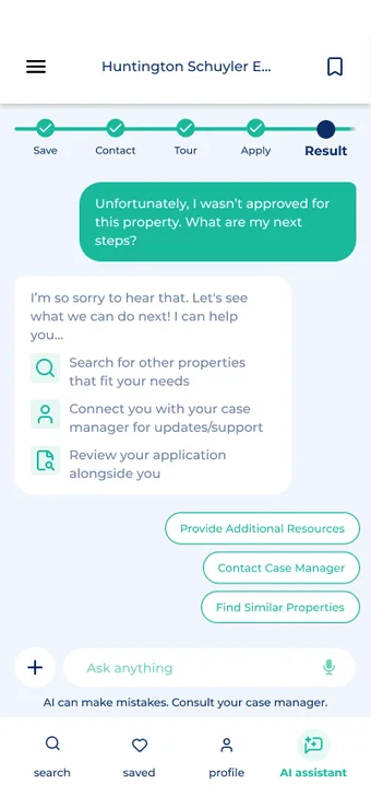 Assistant response after a rejection