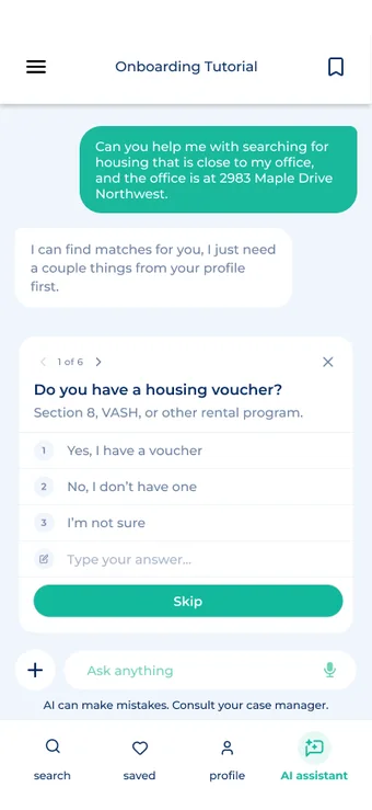 Voice input tooltip