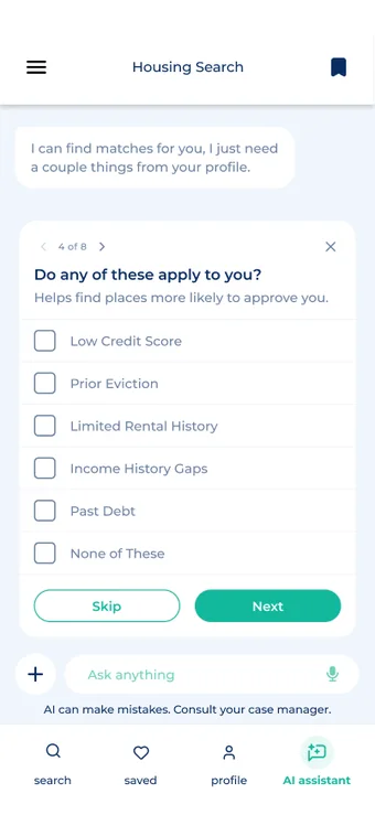 Housing preference question with multiple choices