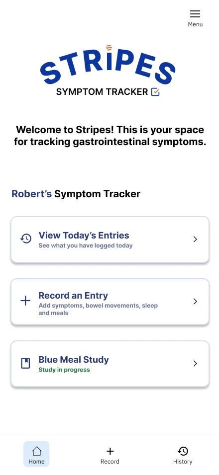 Redesigned home screen with Blue Meal Study card
